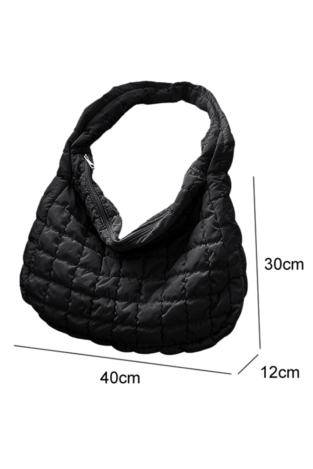 Casual Quilted Zipper Large Shoulder Bag