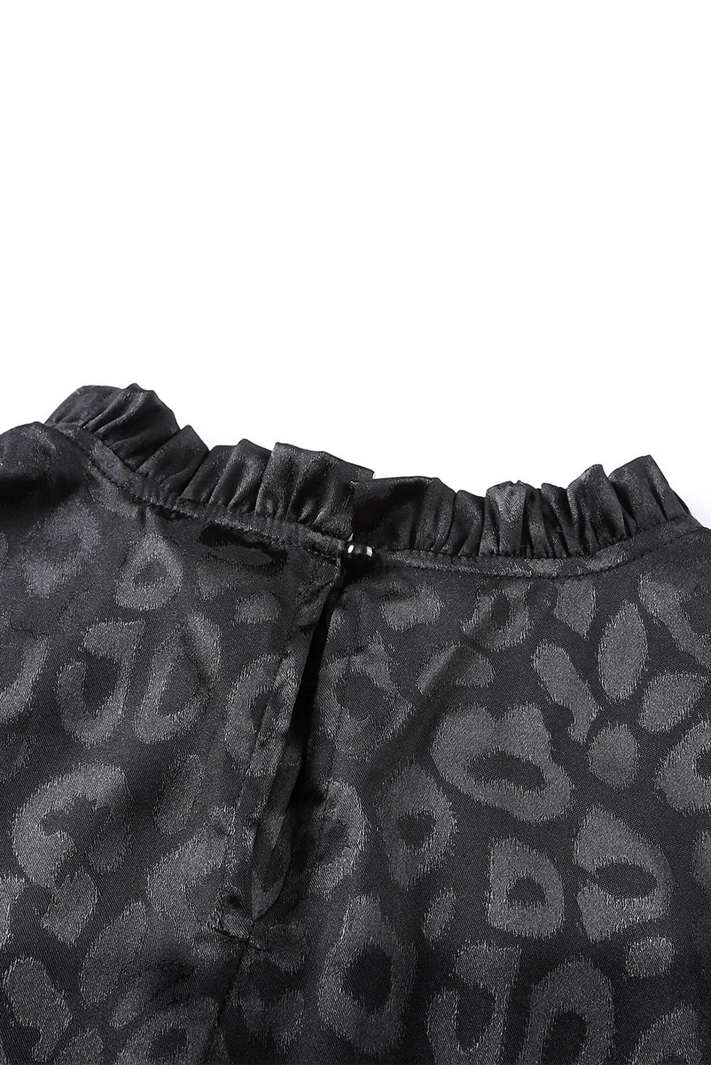 Rosy Satin Jacquard Sleeveless A-Line Leopard Print Dress