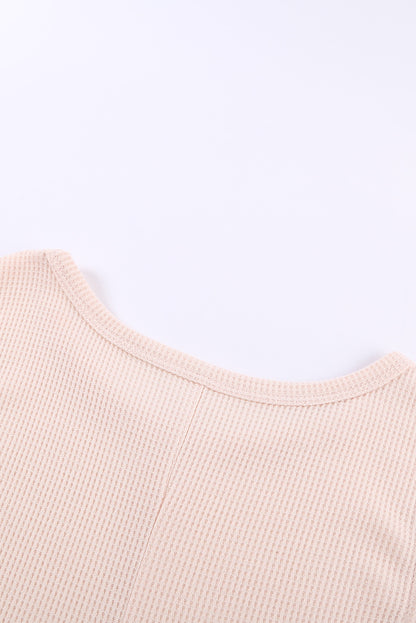 Crew Neck Basic Waffle Tank Top