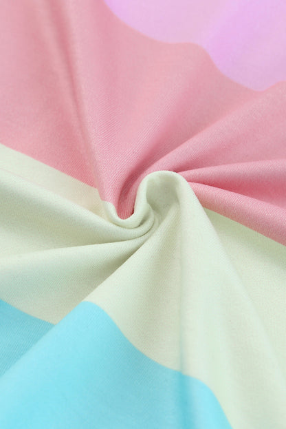 Multicolor Colorblock Striped Casual Tank Top