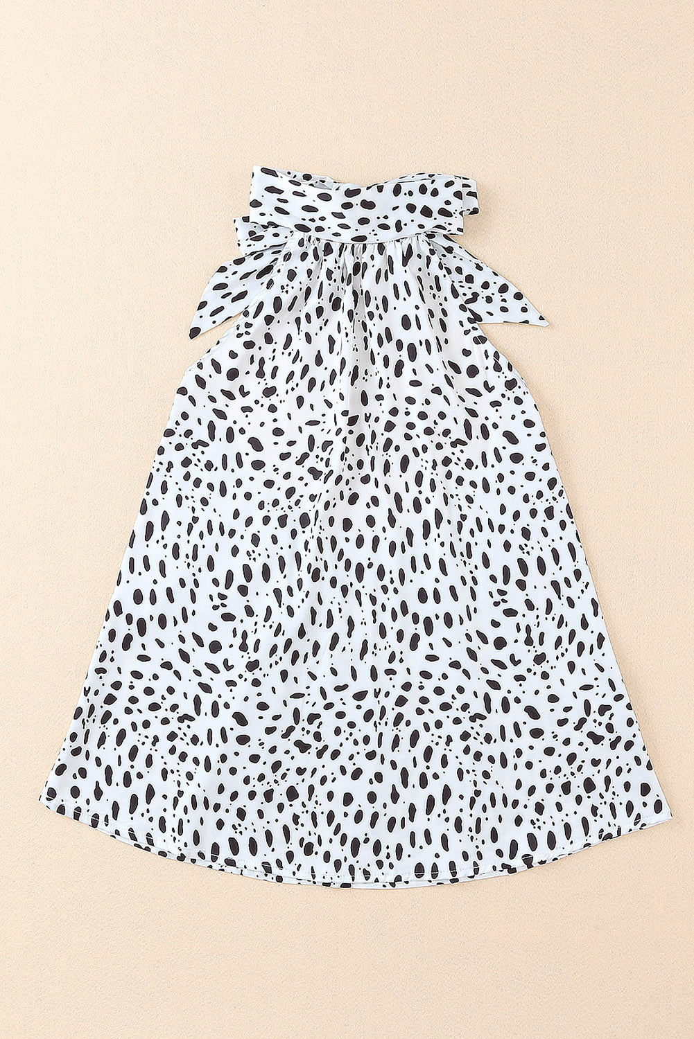 Khaki Leopard 3/4 Ruffle Sleeve Frill Neck Blouse