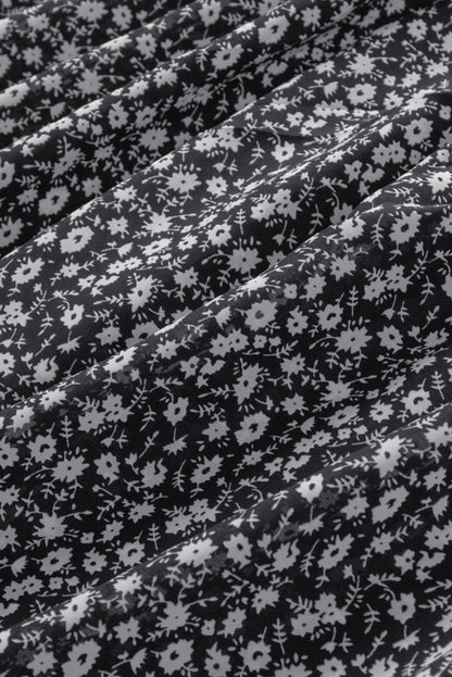 Ditsy Floral Print Ruffle Straps Flowy Boho Summer Top