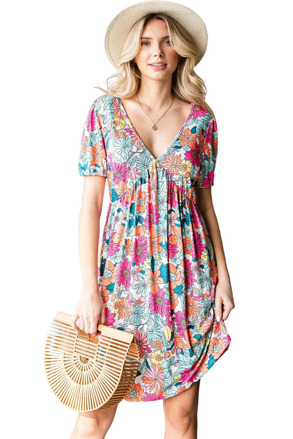 Multicolor Floral Print Casual Halter Top