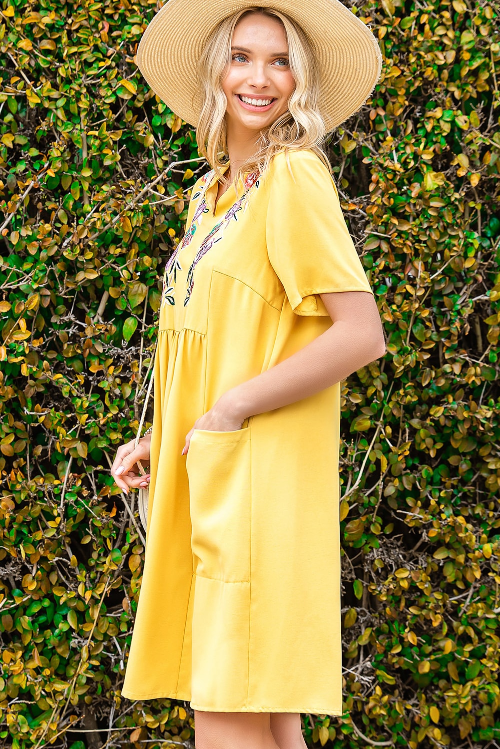 Floral Embroidered Boho Ruffle Puff Sleeve Blouse