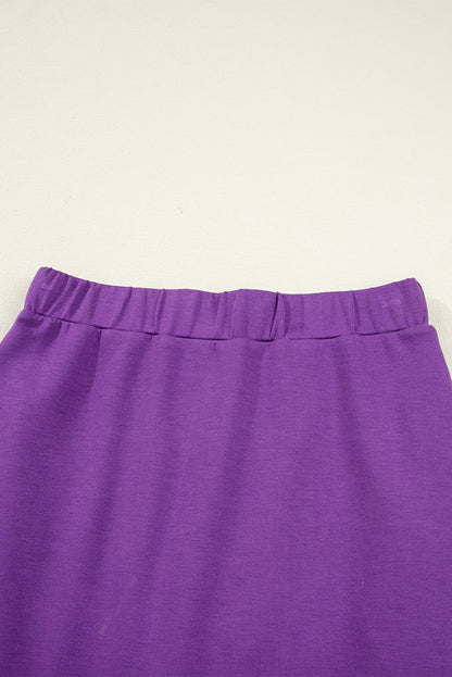 Pink Half Zip Sporty Pullover Mini Skirt 2pcs Outfit