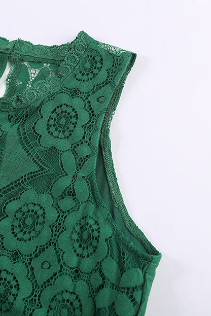 Elegant Sleeveless Flower Lace Top for Summer