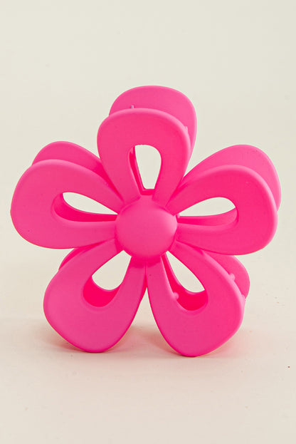 Rose Red Sweet Hollowed Flower Shape Claw Clip