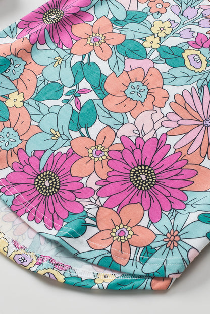 Multicolor Floral Print Casual Halter Top