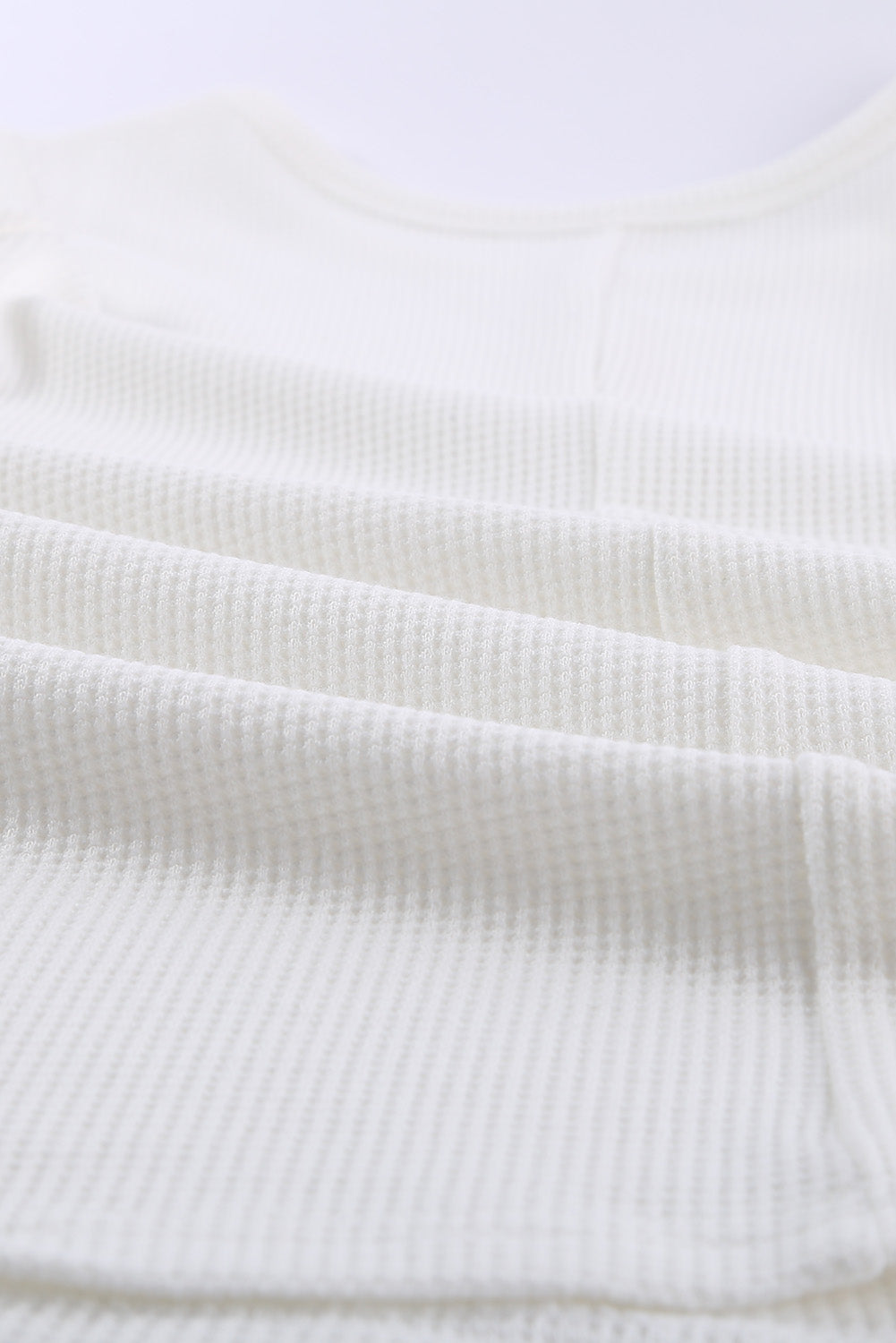 Crew Neck Basic Waffle Tank Top