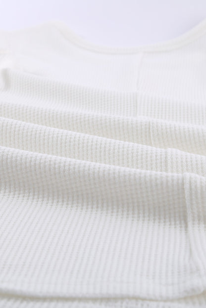 Crew Neck Basic Waffle Tank Top