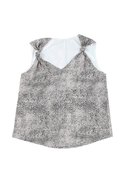 Cheetah Sexy Frill V Neck Spaghetti Strap Cami Top