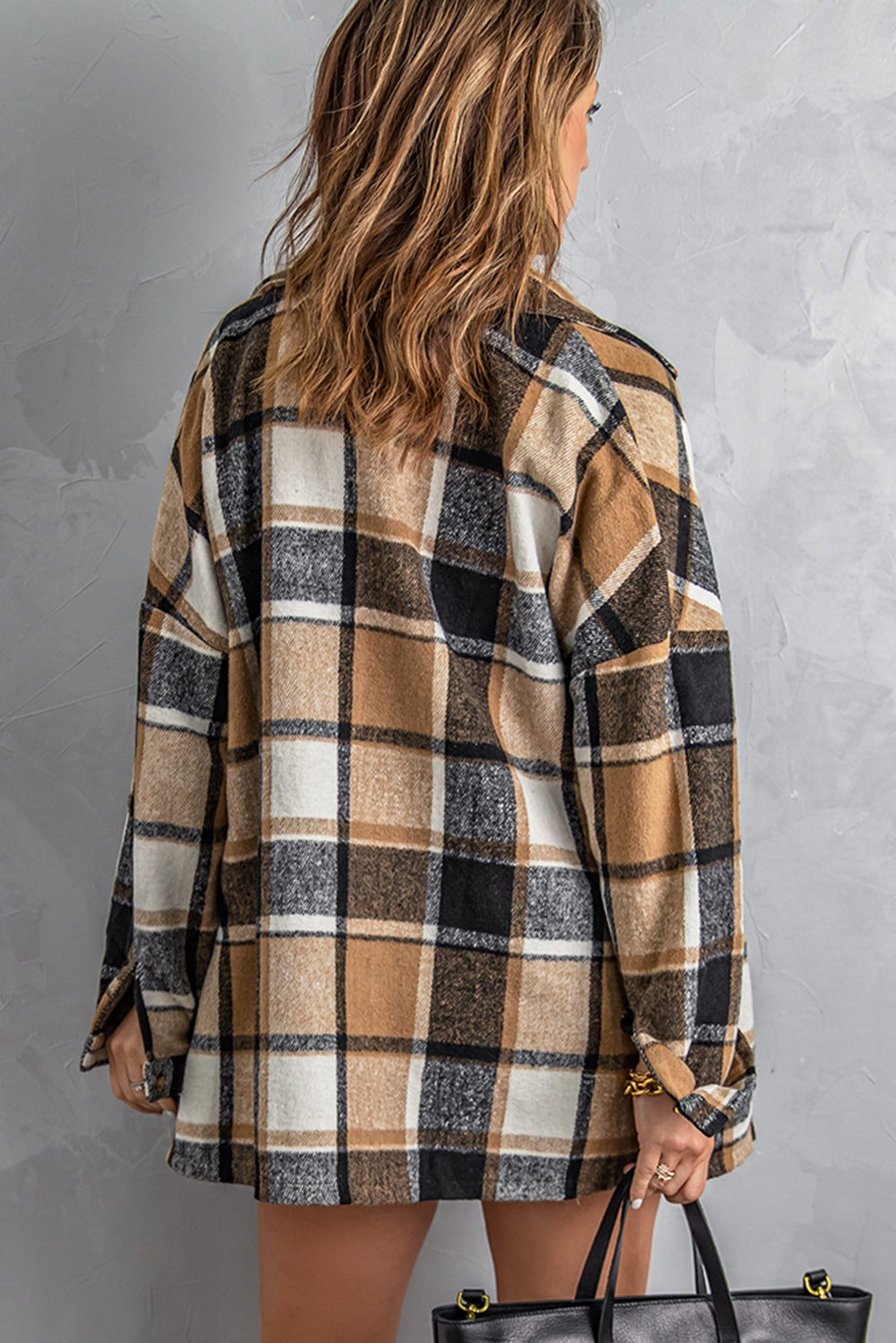 Plaid Button Up Long Sleeve Flannel Shacket