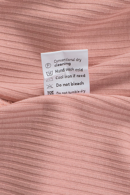 Crochet Cap Sleeve Ribbed V Neck Summer Top