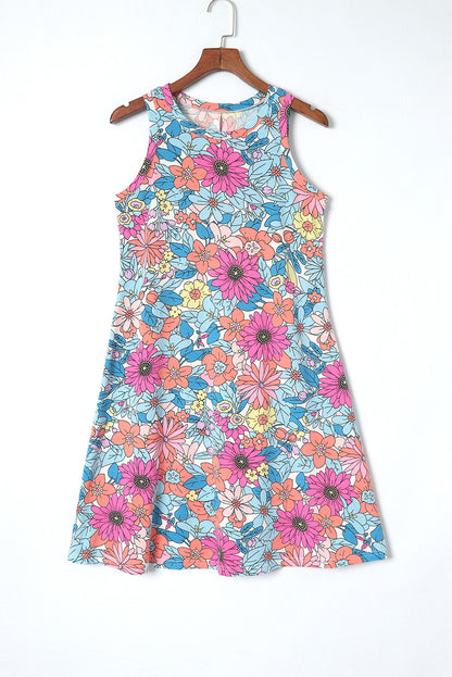 Multicolor Floral Print Casual Halter Top