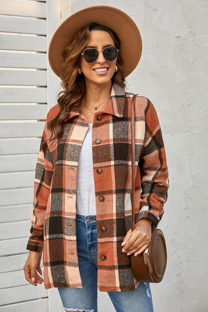 Plaid Button Up Long Sleeve Flannel Shacket