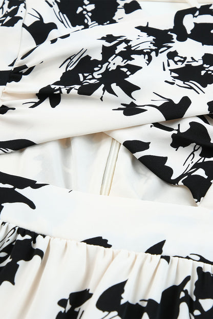 Floral Print Casual Roll Up Sleeve Blouse