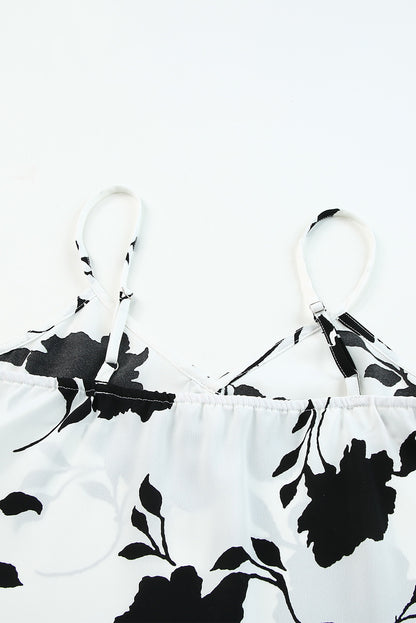 Floral Print Casual Roll Up Sleeve Blouse