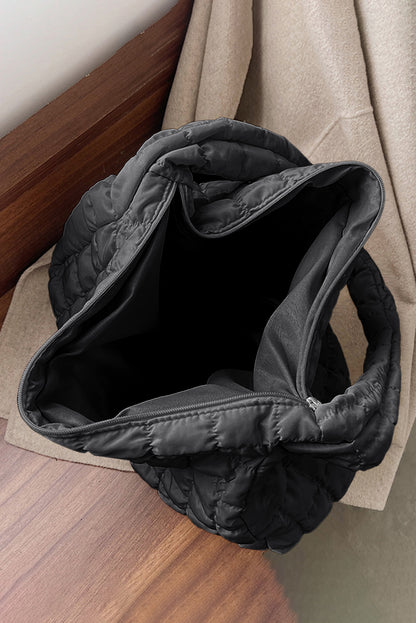 Casual Quilted Zipper Large Shoulder Bag