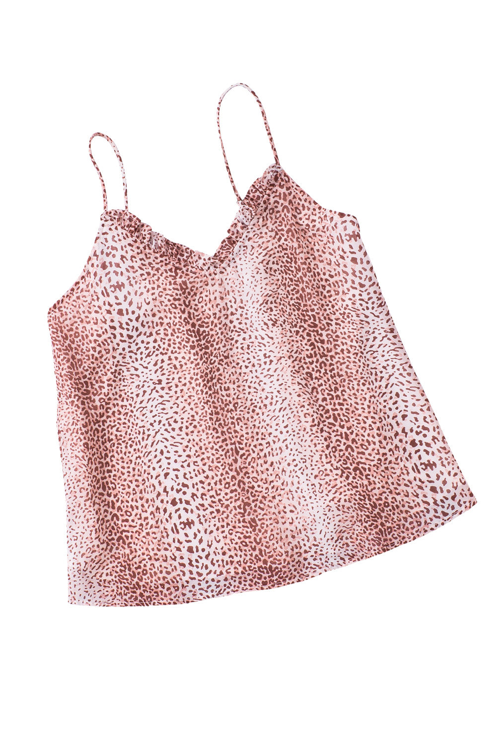 Cheetah Sexy Frill V Neck Spaghetti Strap Cami Top