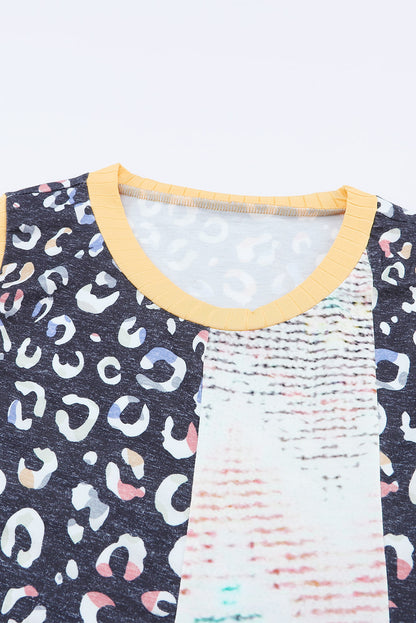 Multicolor Color Block Exposed Seam Casual V Neck Tank Top