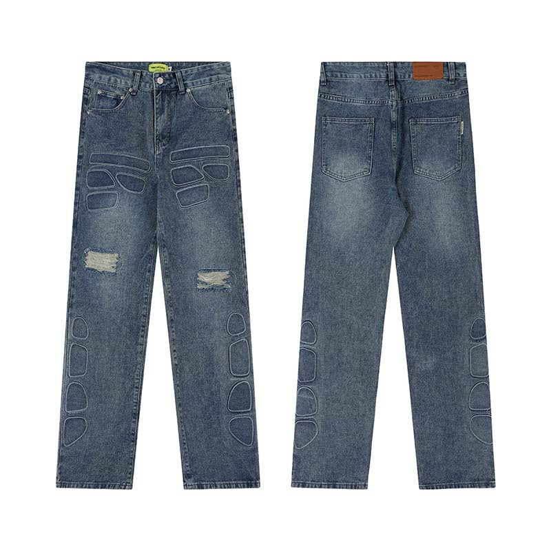American-style Retro Street Washed Wide-leg Jeans for Men & Women