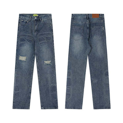American-style Retro Street Washed Wide-leg Jeans for Men & Women
