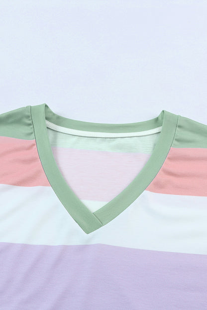 Multicolor Colorblock Striped Casual Tank Top