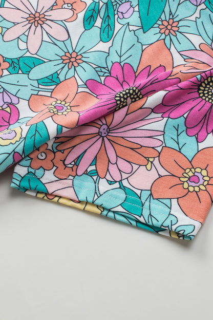 Multicolor Floral Print Casual Halter Top