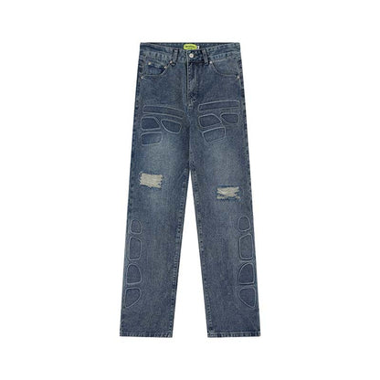 American-style Retro Street Washed Wide-leg Jeans for Men & Women