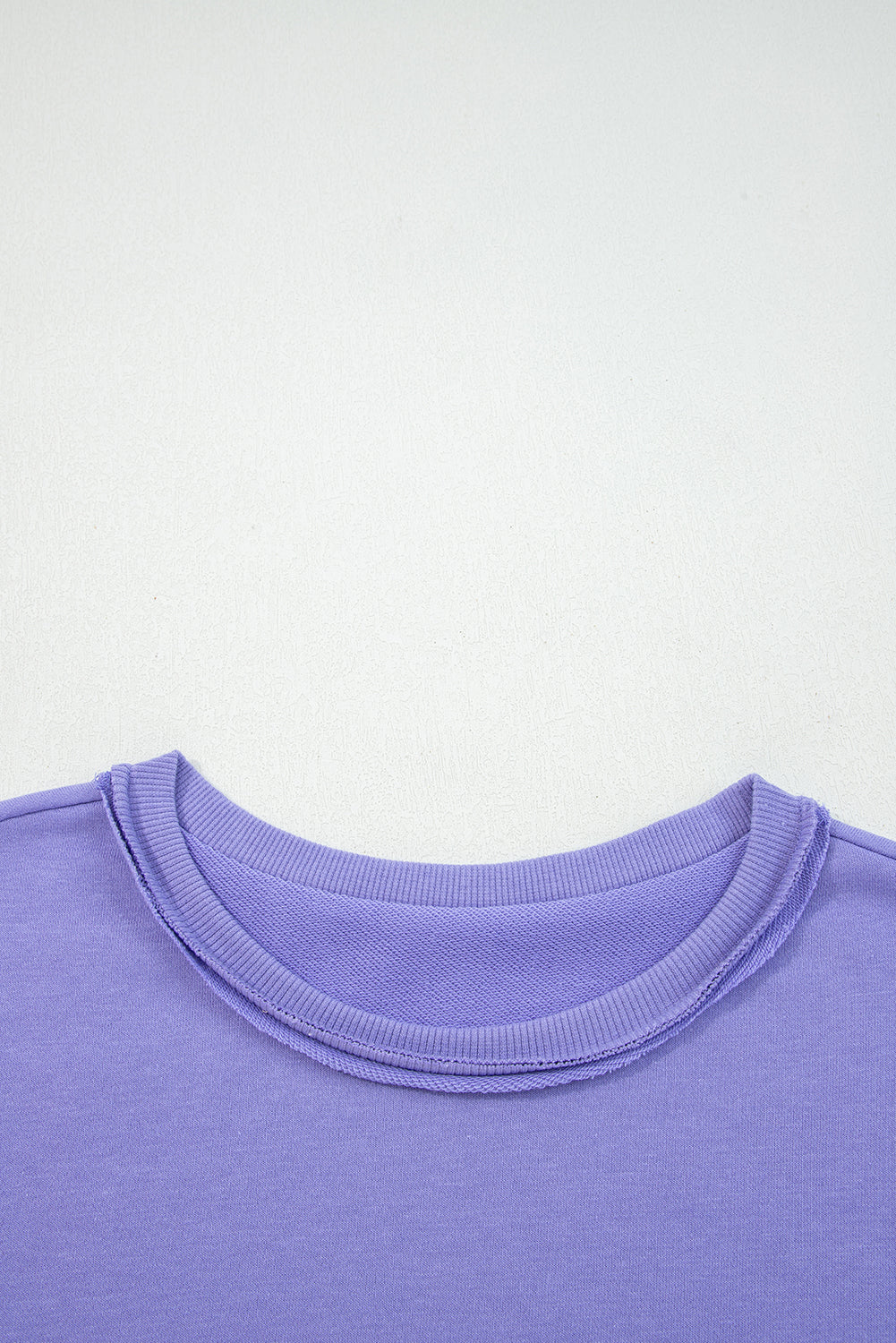 Peach Blossom Flower Applique Patchwork Drop Sleeve Pullover Sweatshirt