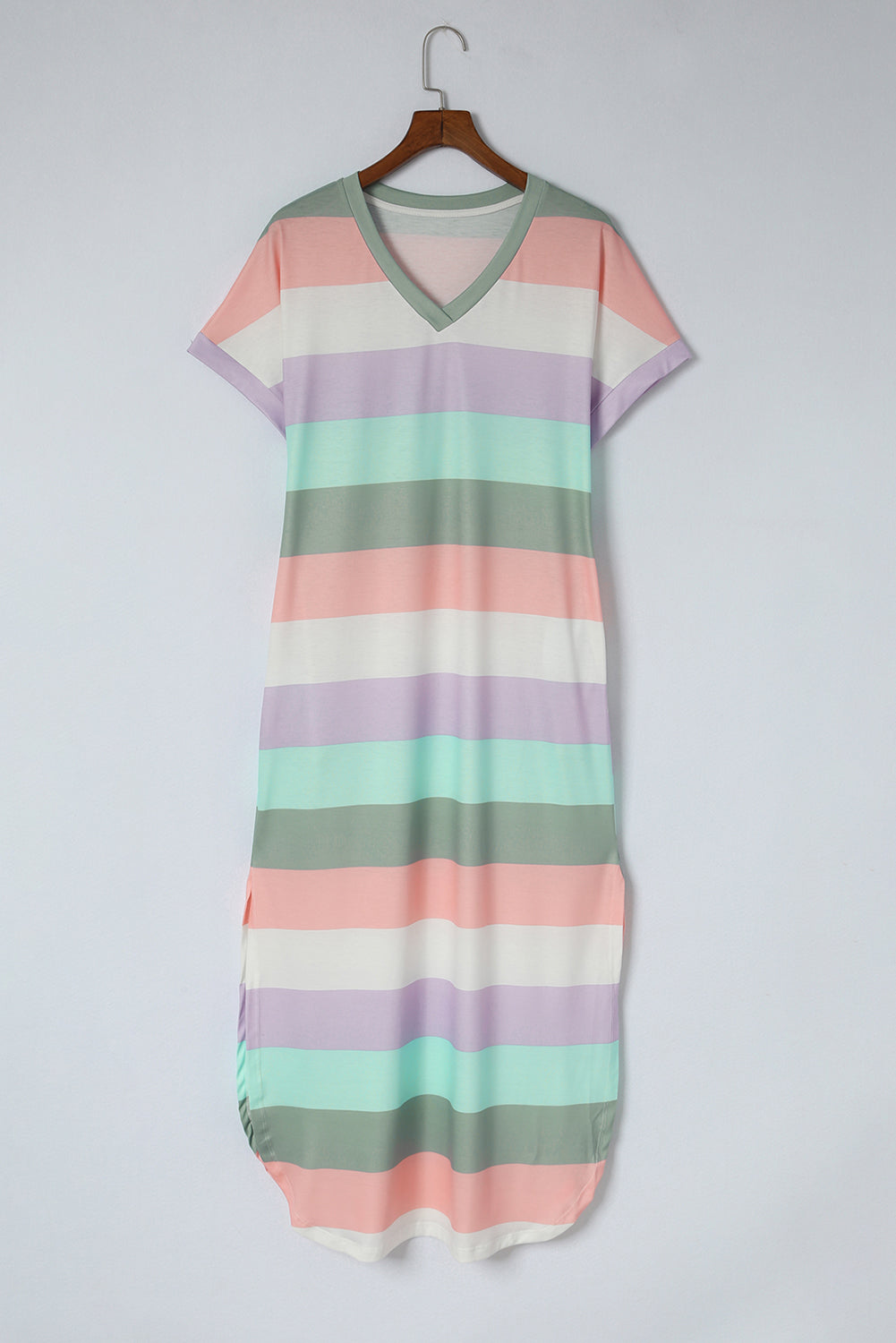 Multicolor Colorblock Striped Casual Tank Top