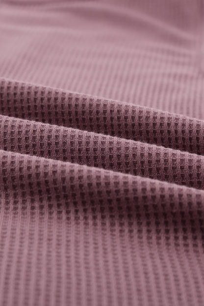 Crew Neck Basic Waffle Tank Top