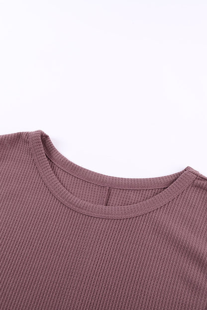 Crew Neck Basic Waffle Tank Top