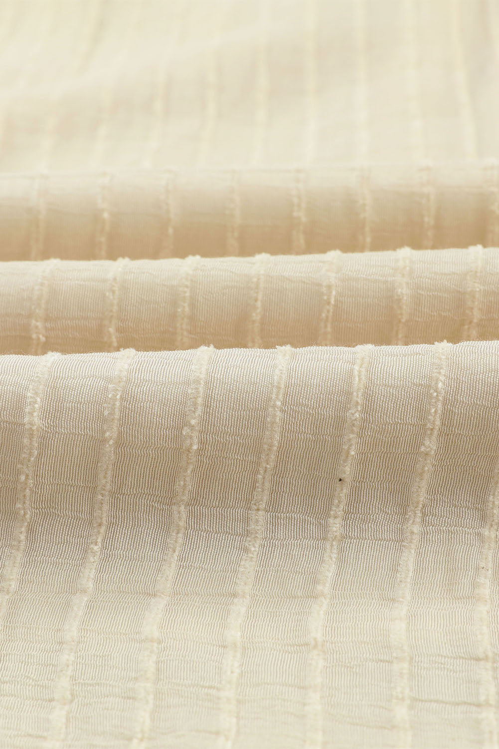 Brown Lantern Sleeve Tassel Drawstring Tie Blouse