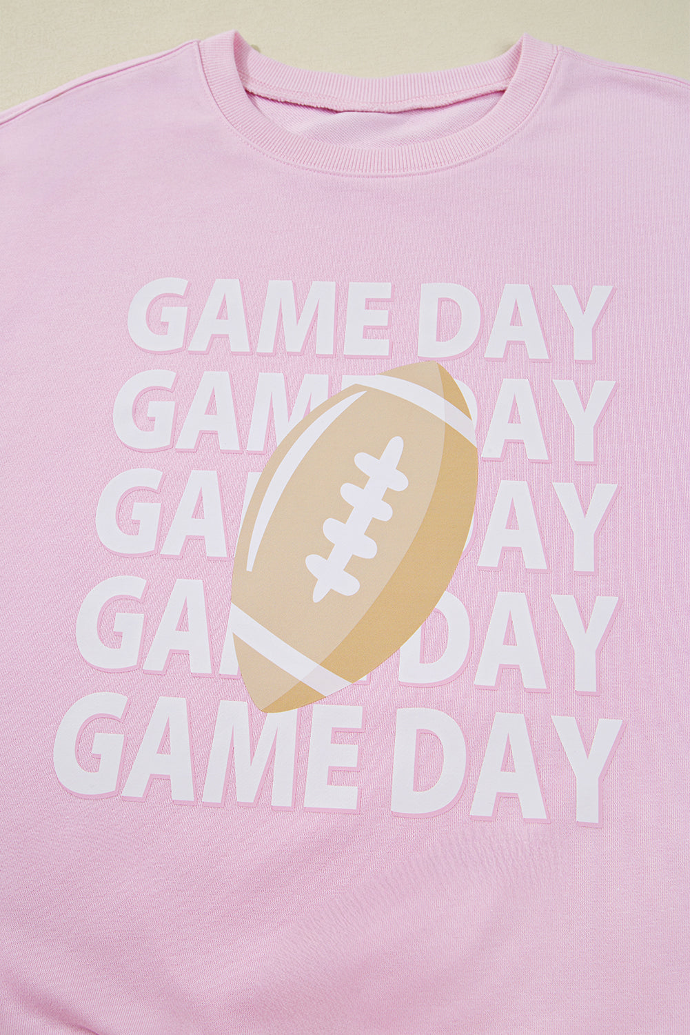 Pink GAME DAY Football Print Casual Sweatshirt