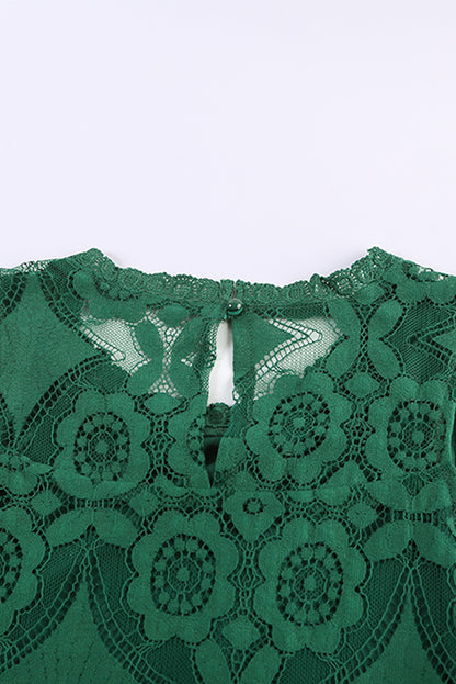 Elegant Sleeveless Flower Lace Top for Summer