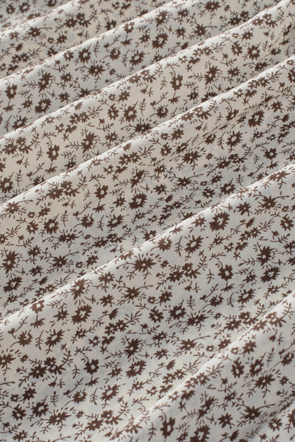 Ditsy Floral Print Ruffle Straps Flowy Boho Summer Top