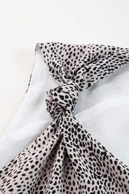 Cheetah Sexy Frill V Neck Spaghetti Strap Cami Top