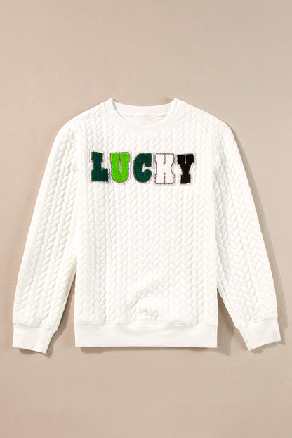 Black Merry and Bright Quilted Sweatshirt