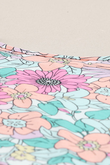 Multicolor Floral Print Casual Halter Top
