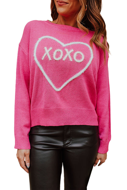 Heart XOXO Casual Knitted Sweater