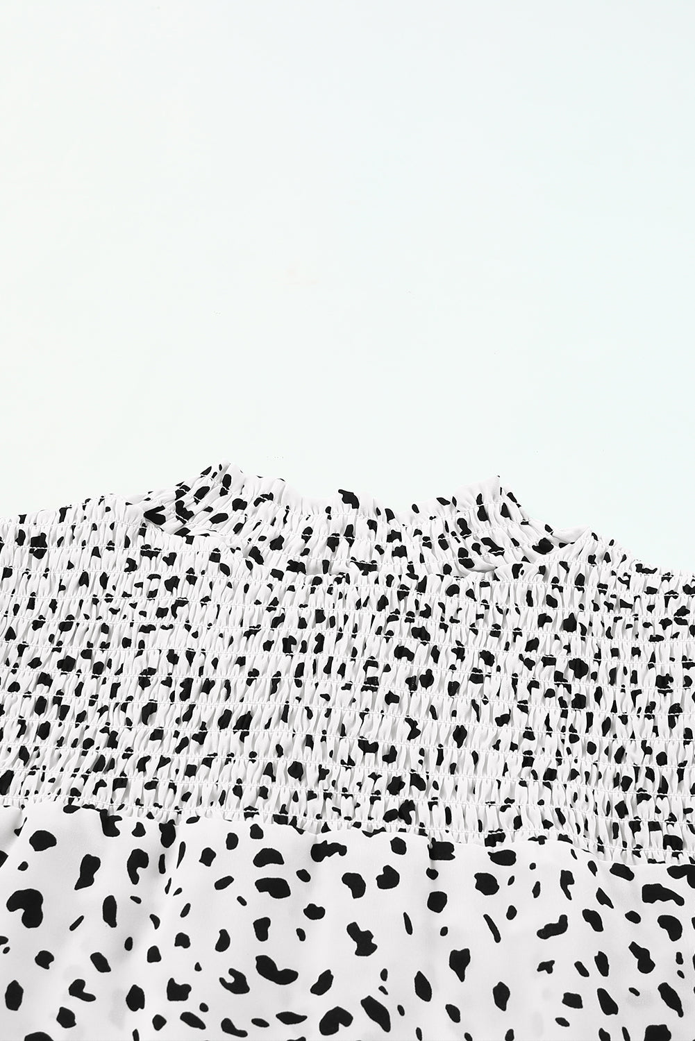 Khaki Leopard 3/4 Ruffle Sleeve Frill Neck Blouse