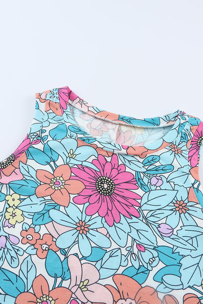 Multicolor Floral Print Casual Halter Top