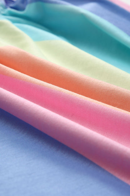 Multicolor Colorblock Striped Casual Tank Top