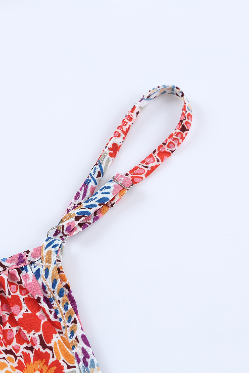 Multicolor Floral Print Smocked Cuffs Long Sleeve Blouse