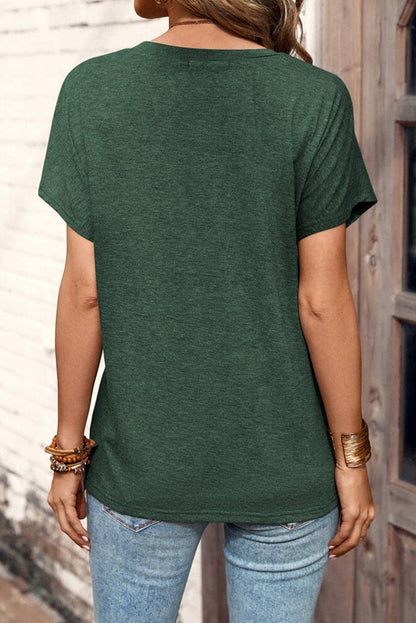 Basic Button Neck T Shirt