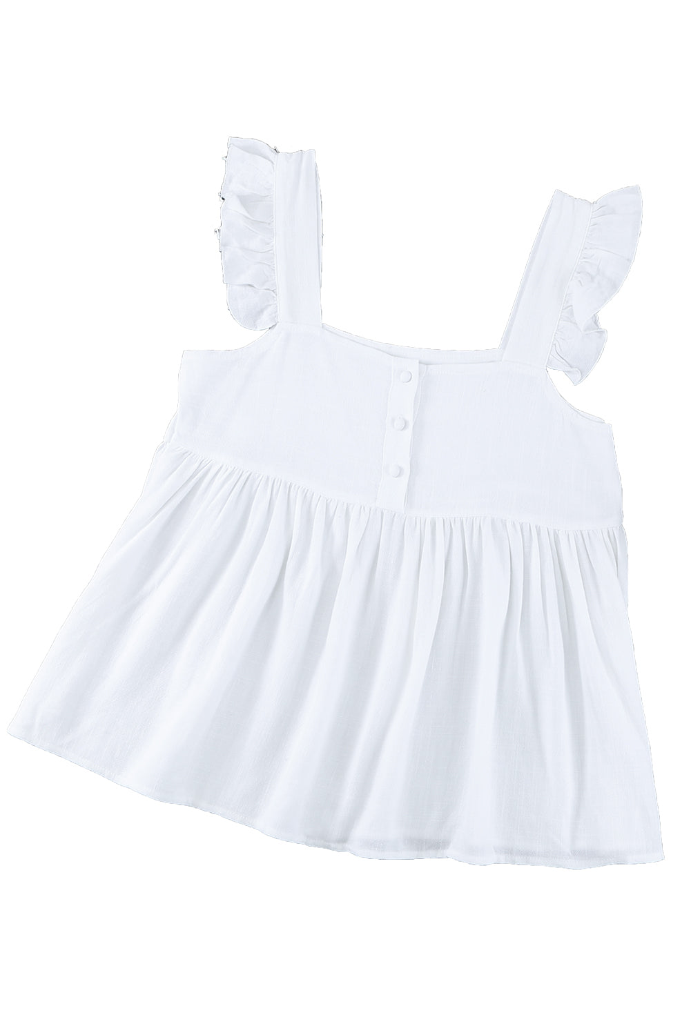 Casual Flutter Shoulder Babydoll Sleeveless Shirt