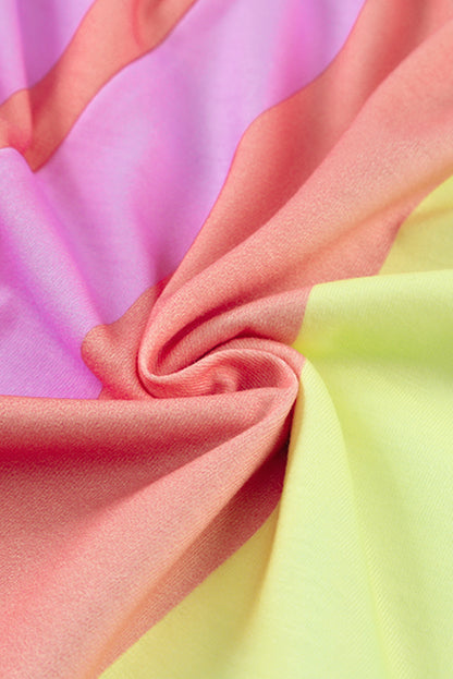 Multicolor Colorblock Striped Casual Tank Top