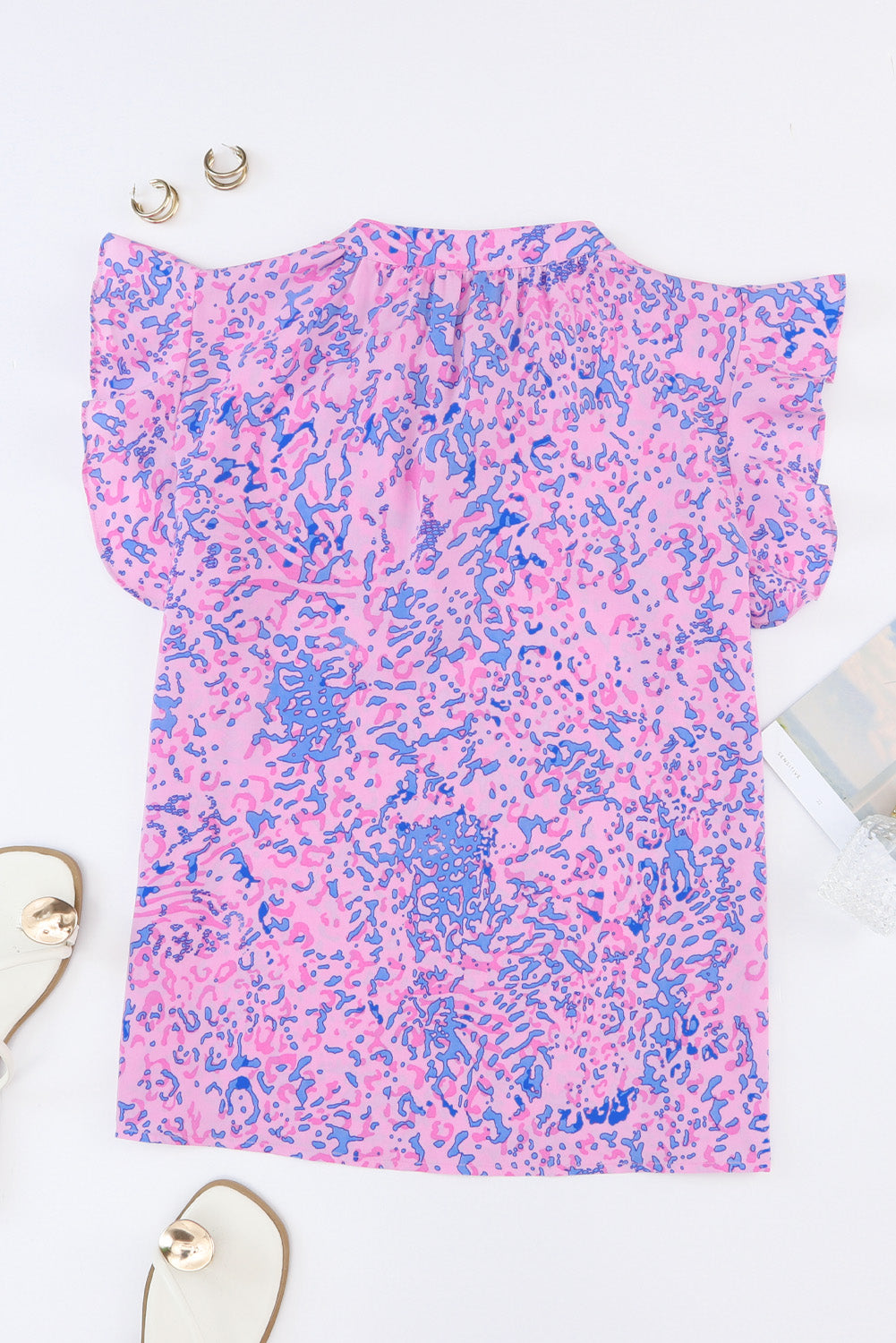 Leopard Print V Neck Sleeveless Top