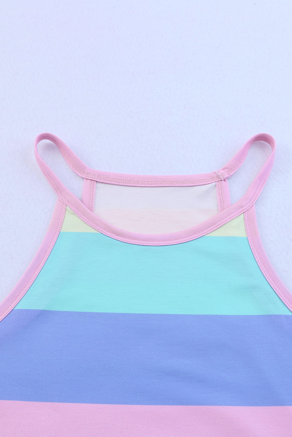 Multicolor Colorblock Striped Casual Tank Top